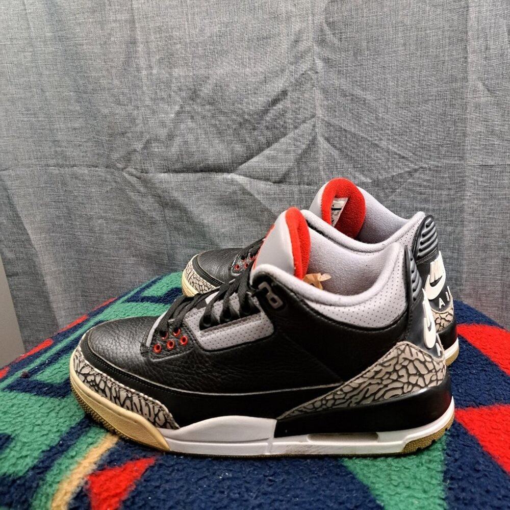 %Nike Air Jordan 3 Retro OG Black Cement Sz 10 Men AJ24